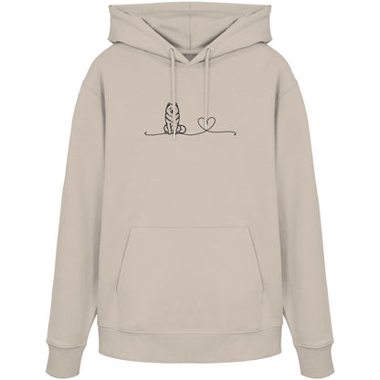 Line Art - Samojede mit Herz - Organic Hoodie