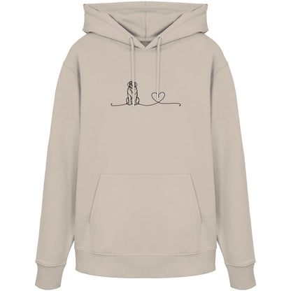 Line Art - Bernhardiner mit Herz - Organic Hoodie
