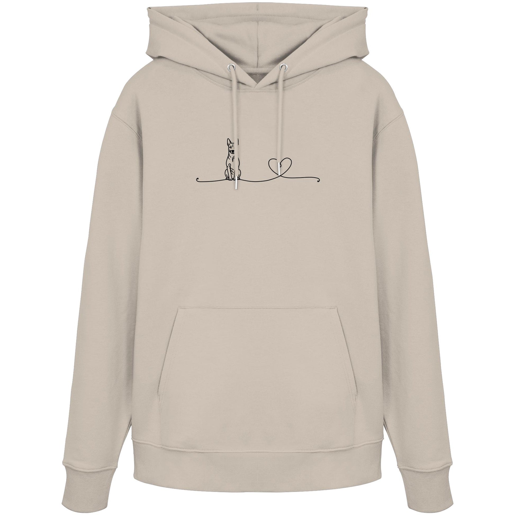 Line Art - Holländischer Schäferhund mit Herz - Organic Hoodie
