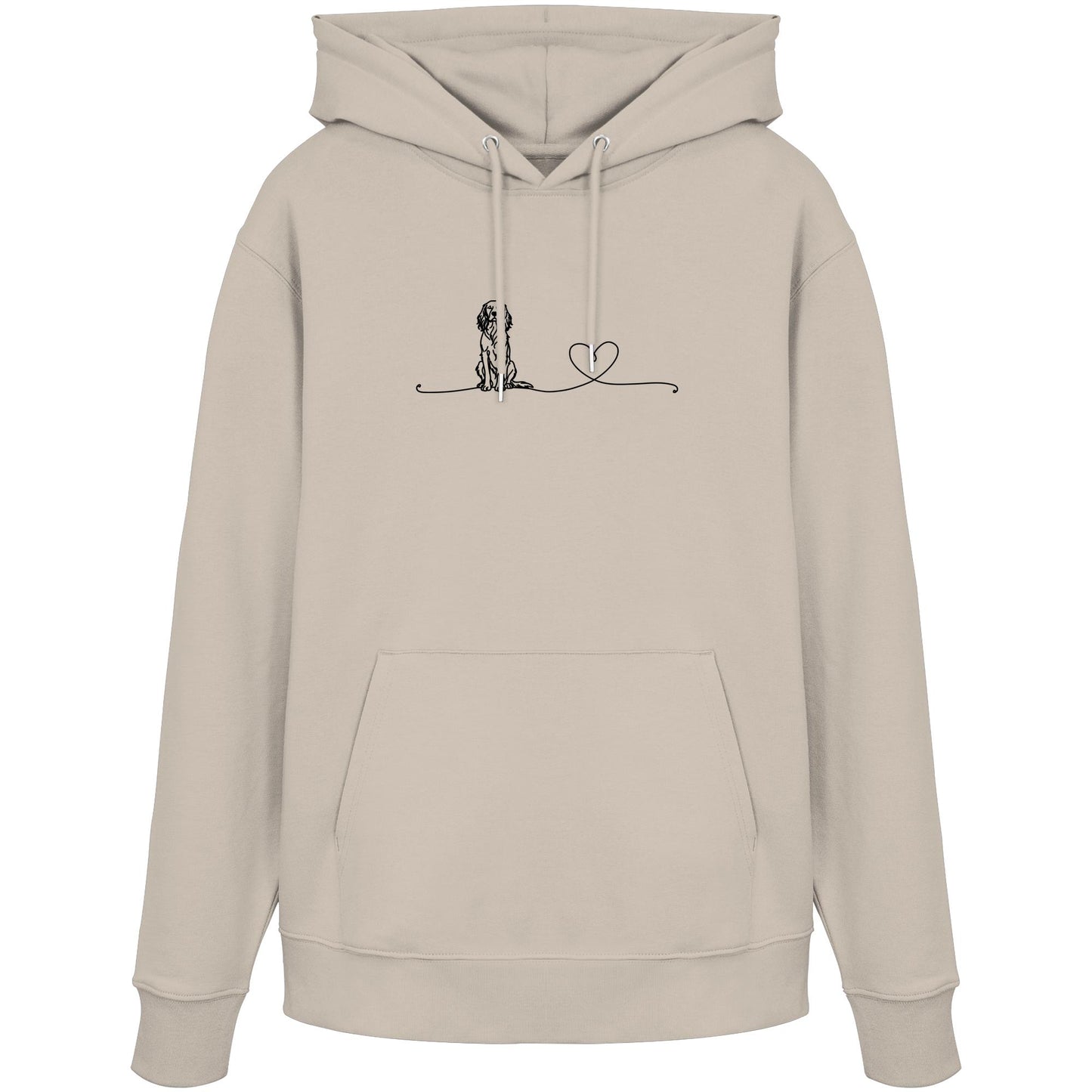 Line Art - Gordon Setter mit Herz - Organic Hoodie