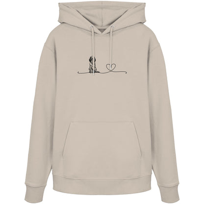 Line Art - Gordon Setter mit Herz - Organic Hoodie