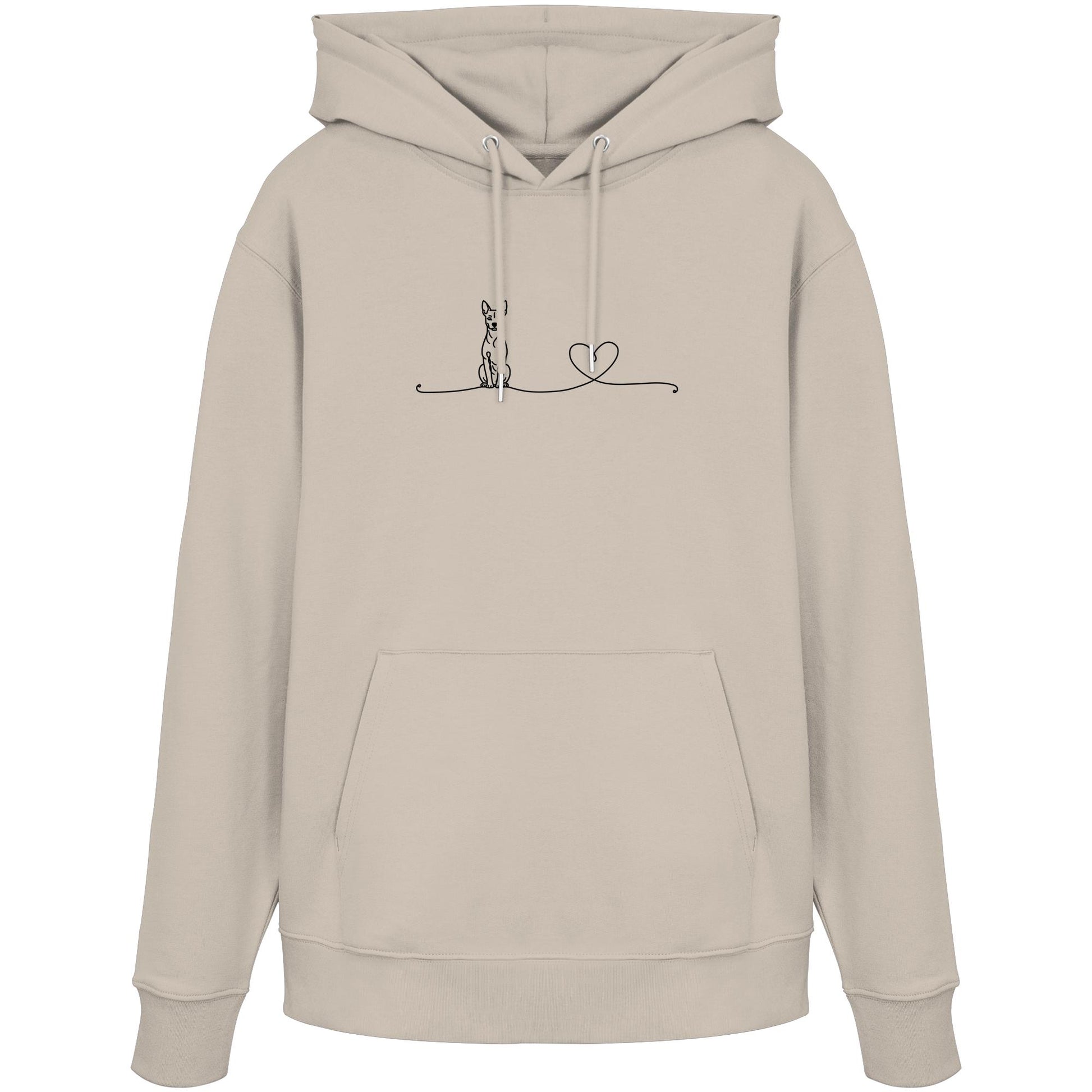 Line Art - Zwergpinscher mit Herz - Organic Hoodie