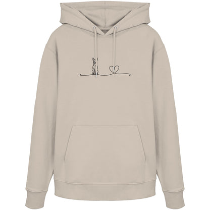 Line Art - Zwergpinscher mit Herz - Organic Hoodie