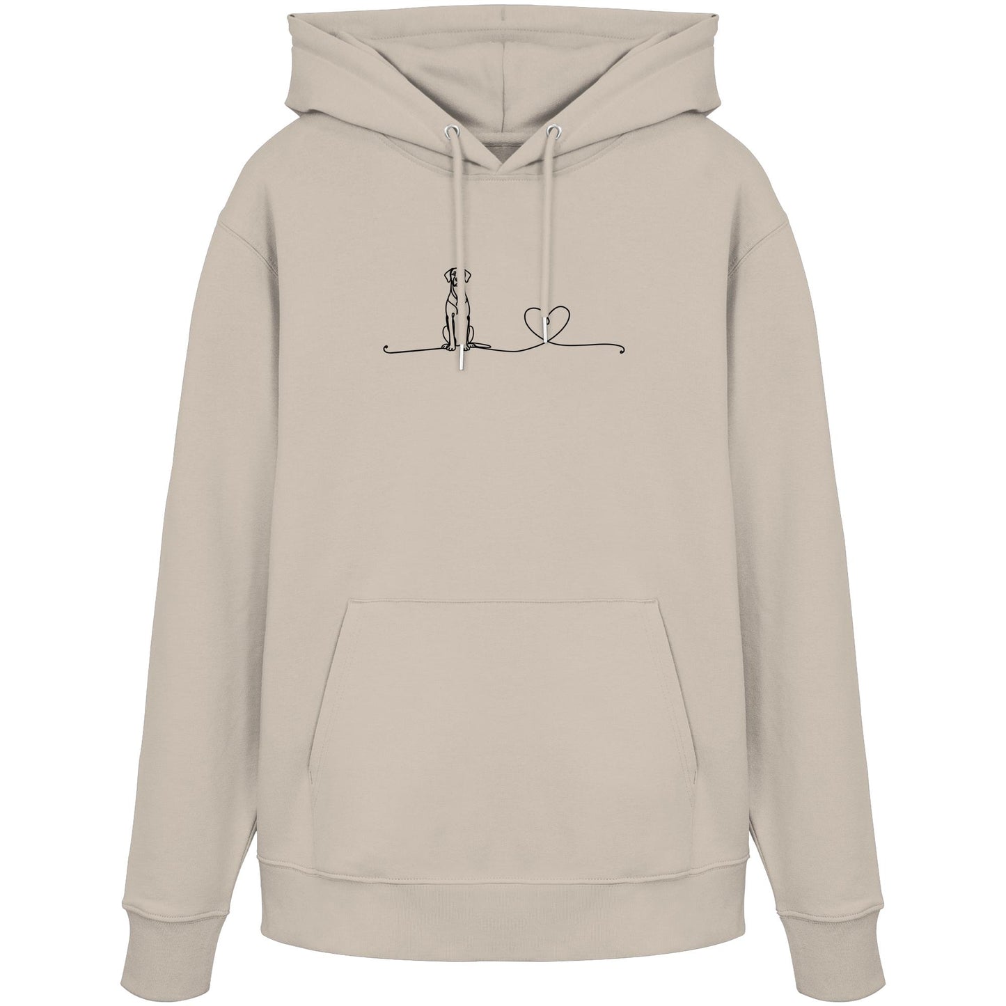 Line Art - Deutsche Dogge mit Herz - Organic Hoodie
