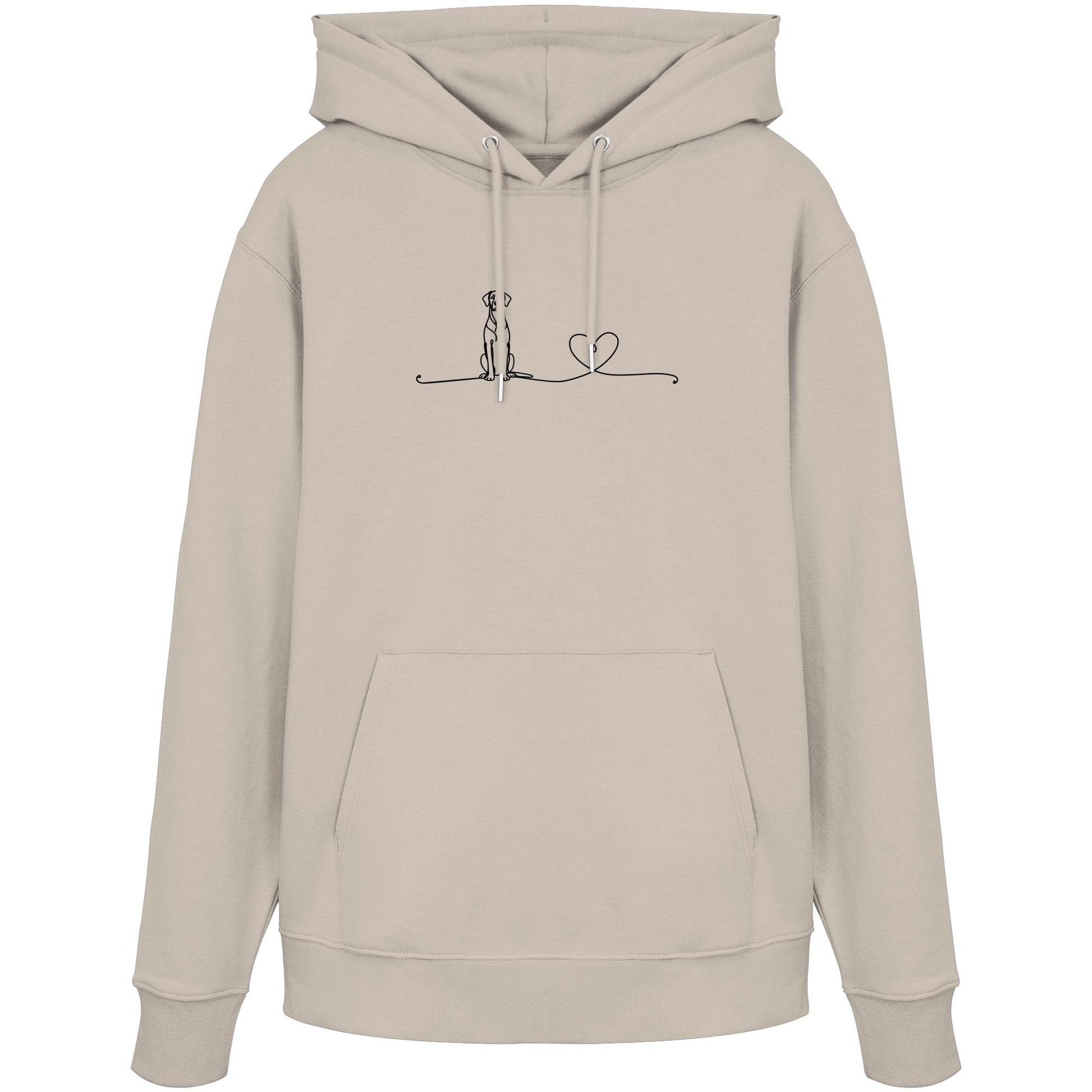 Line Art - Deutsche Dogge mit Herz - Organic Hoodie