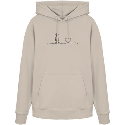 Line Art - Deutsche Dogge mit Herz - Organic Hoodie