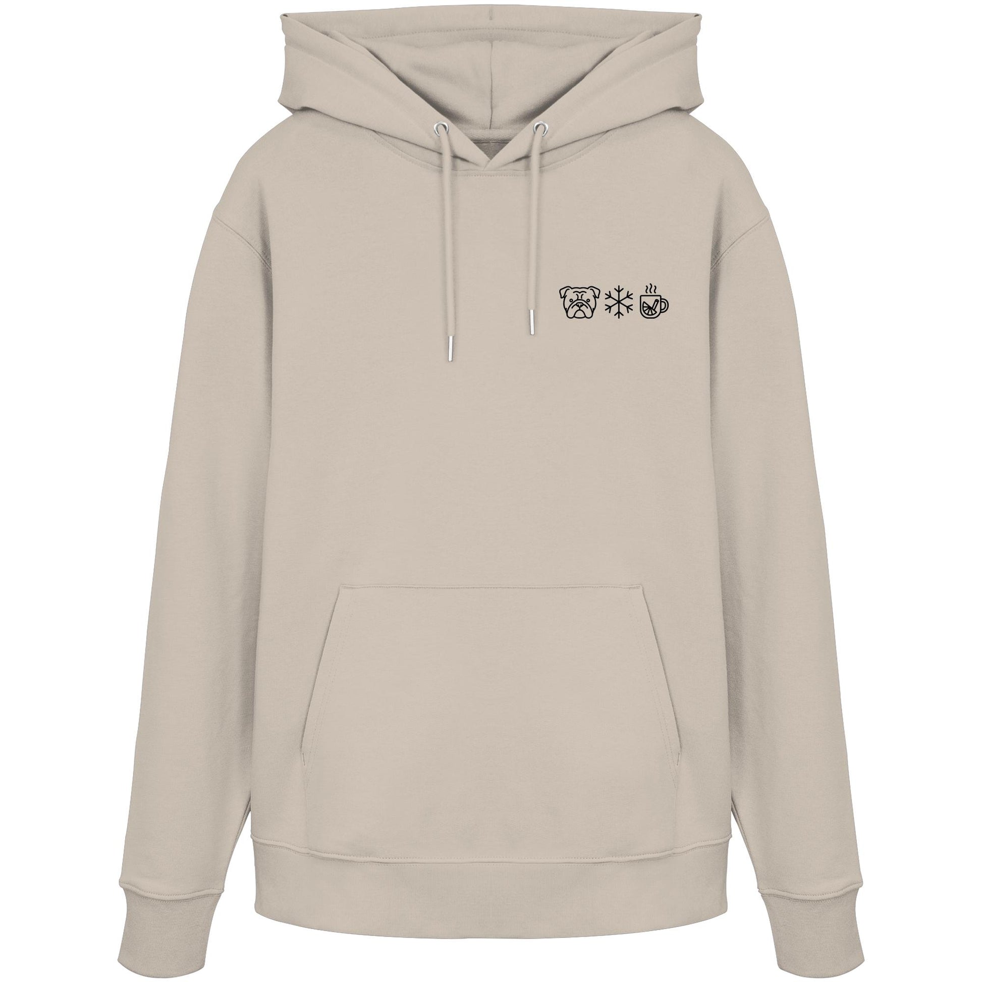 Englische Bulldogge - Schneeflocke Glühwein - Organic Hoodie