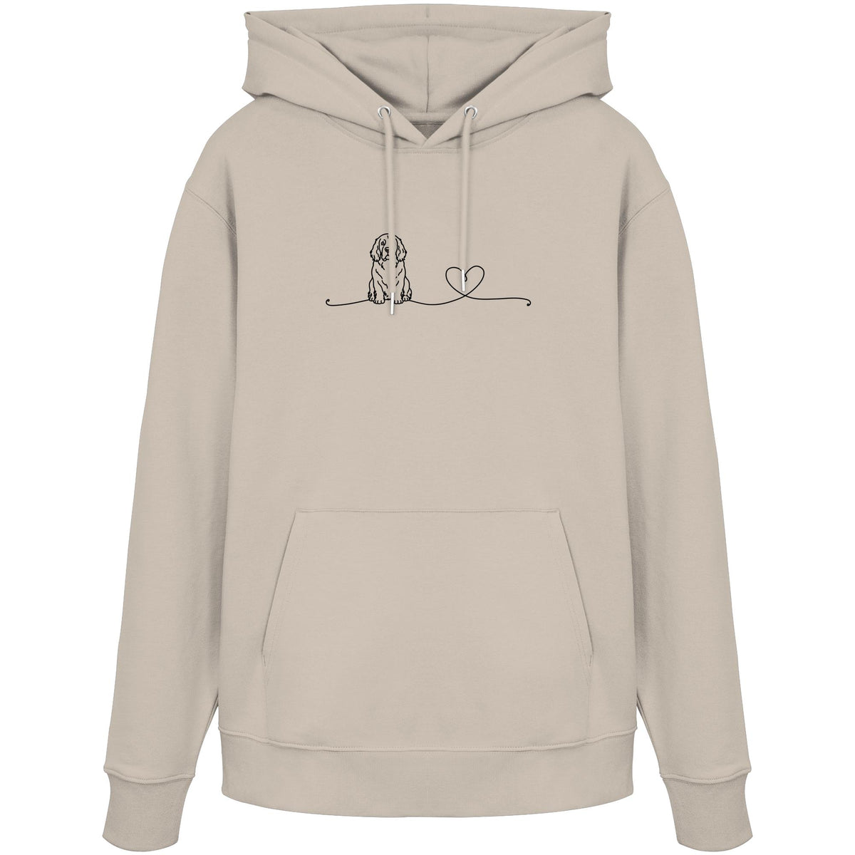 Line Art - Clumber Spaniel mit Herz - Organic Hoodie