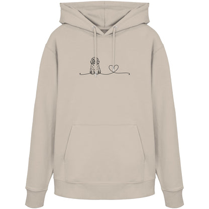 Line Art - Clumber Spaniel mit Herz - Organic Hoodie