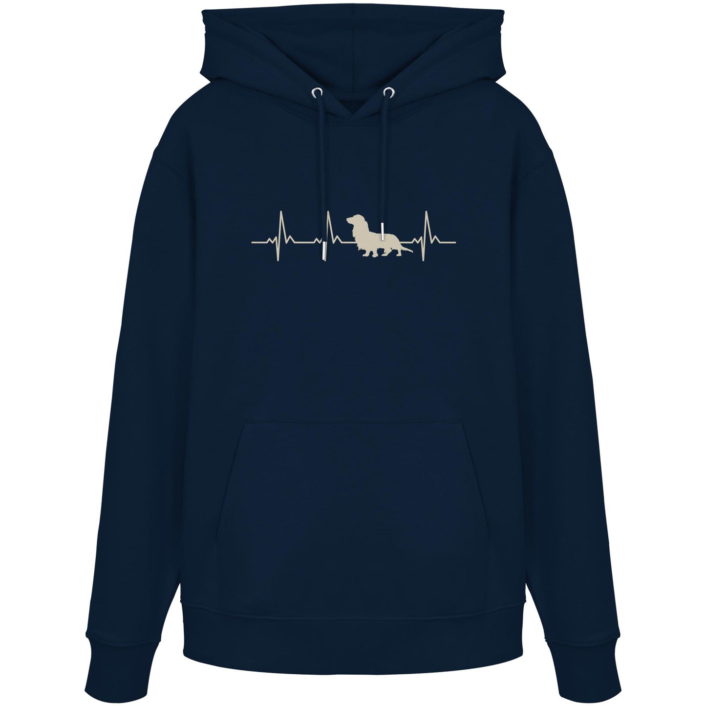 Herzschlag Dackel (Langhaar) - Organic Hoodie