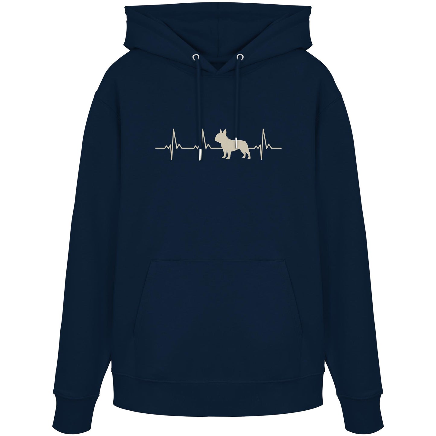 Herzschlag Französische Bulldogge - Organic Hoodie
