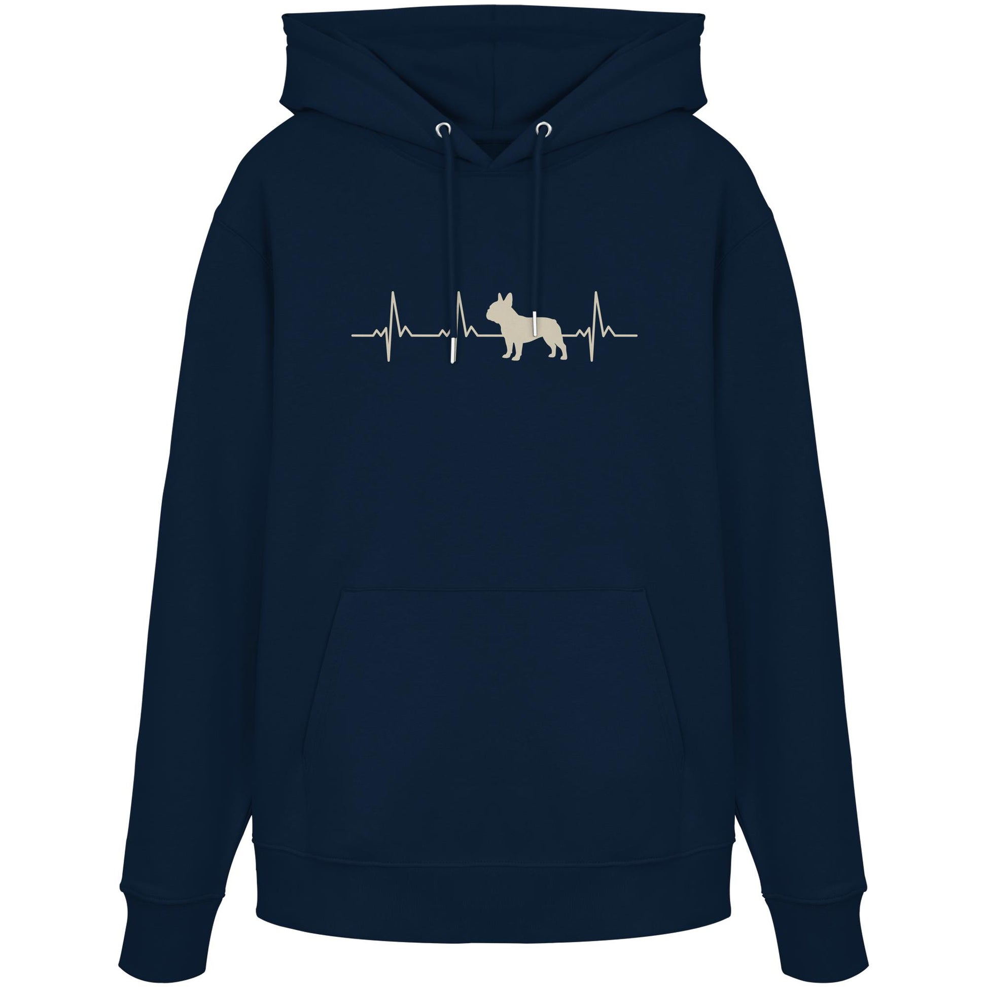 Herzschlag Französische Bulldogge - Organic Hoodie