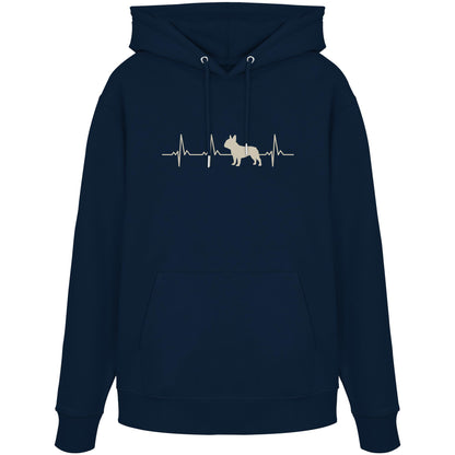 Herzschlag Französische Bulldogge - Organic Hoodie