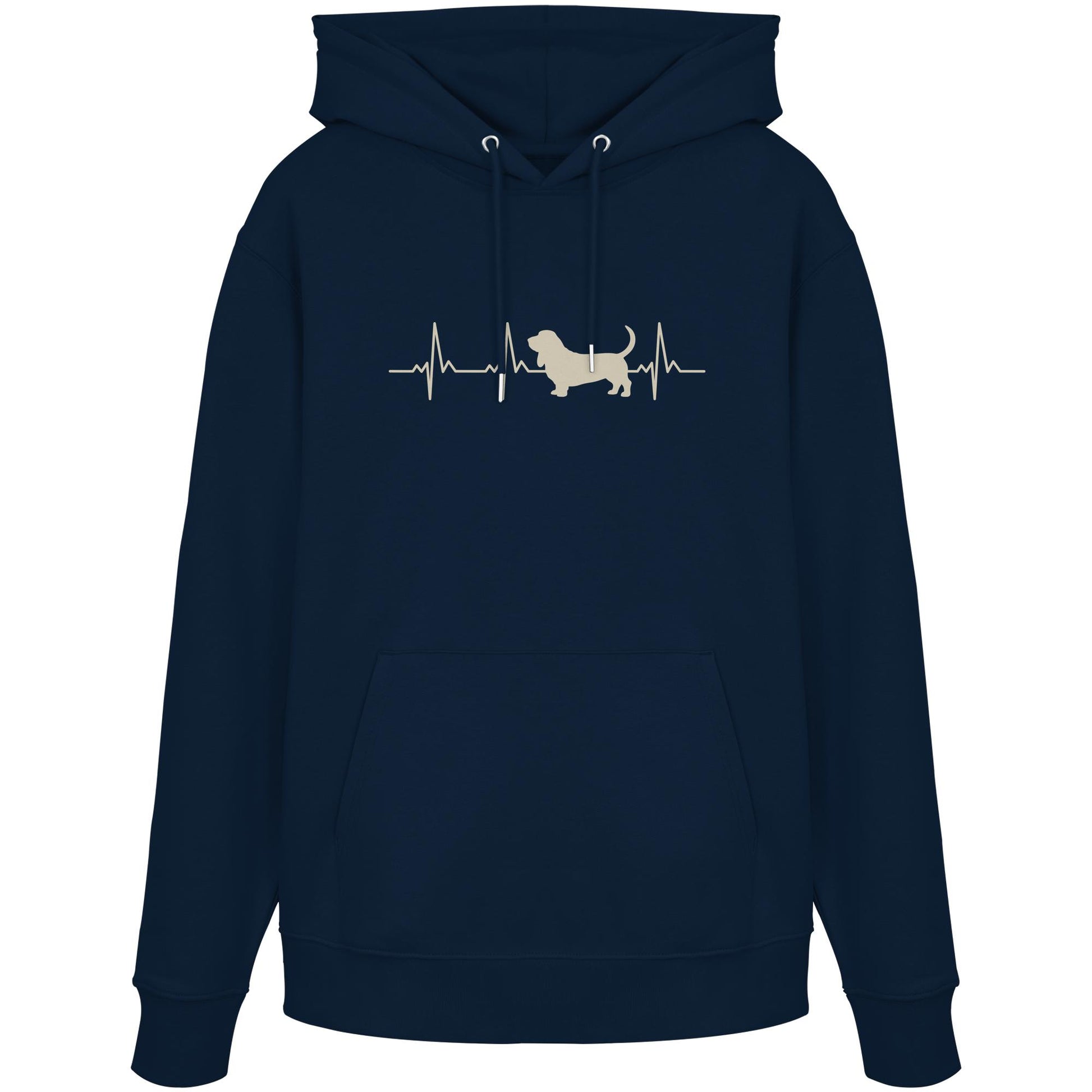 Herzschlag Basset Hound - Organic Hoodie