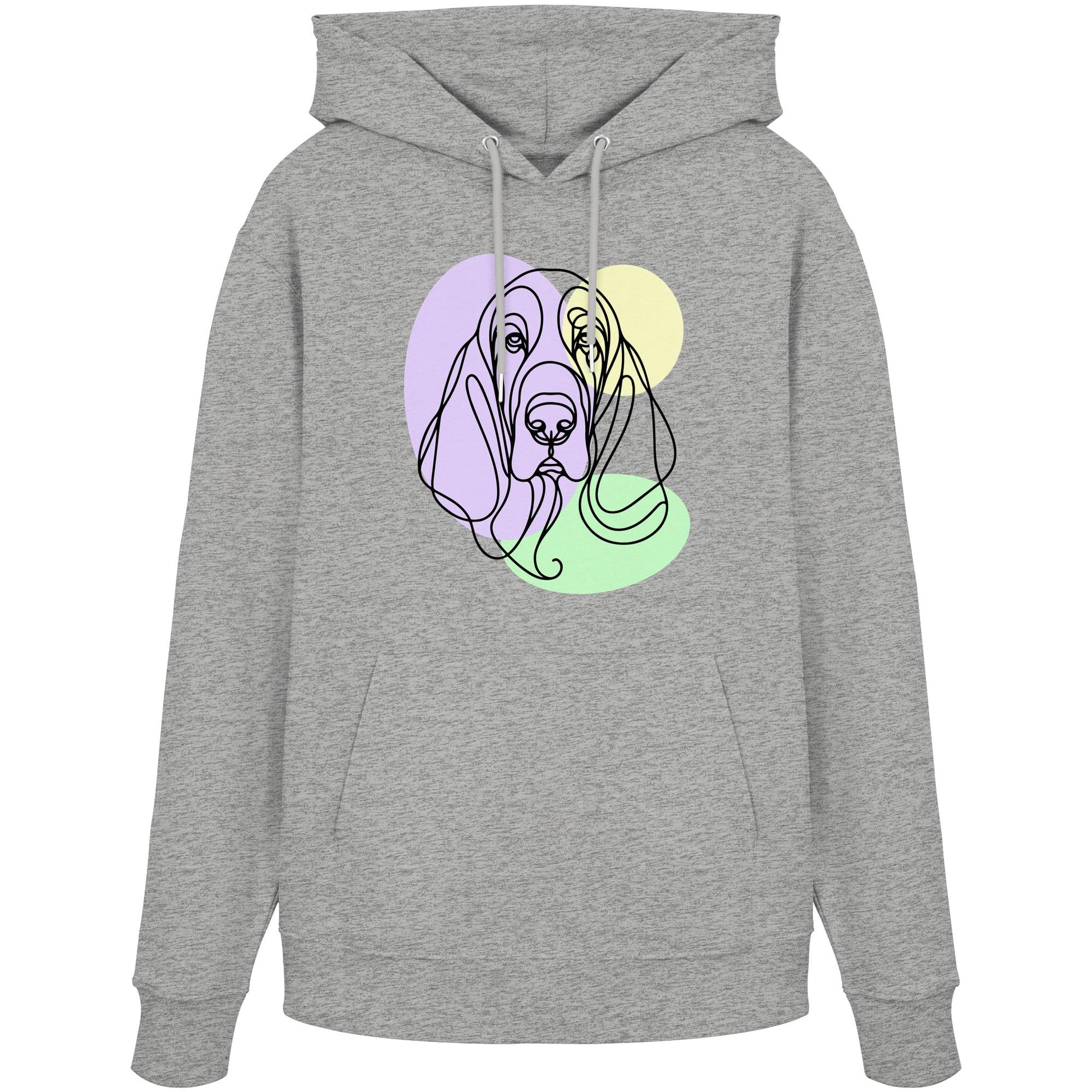 Line Art - Süßer Basset Hound - Organic Hoodie