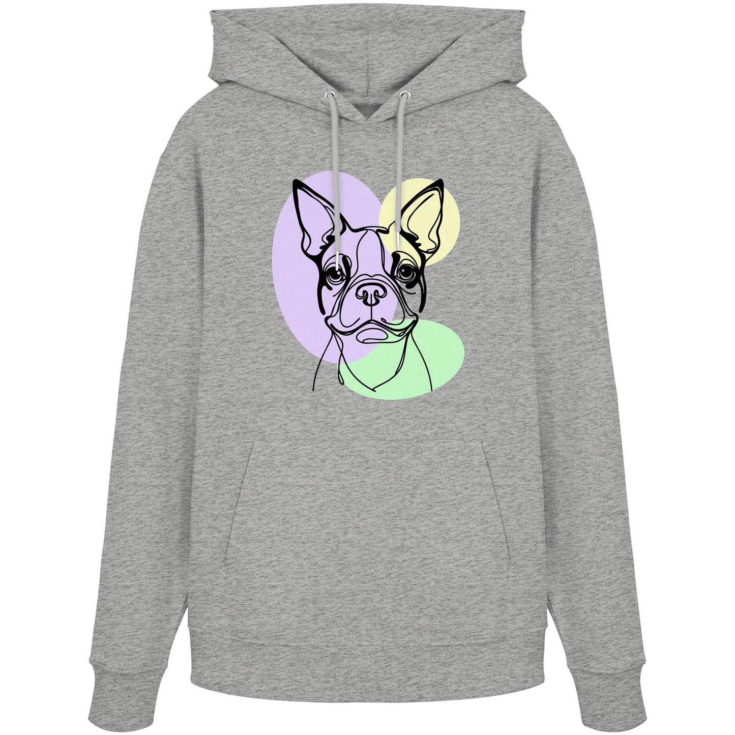 Line Art - Süßer Boston Terrier - Organic Hoodie