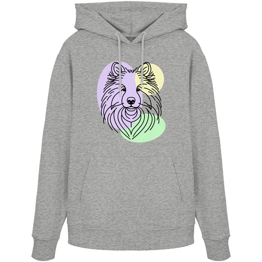 Line Art - Süßer Wolfsspitz - Organic Hoodie