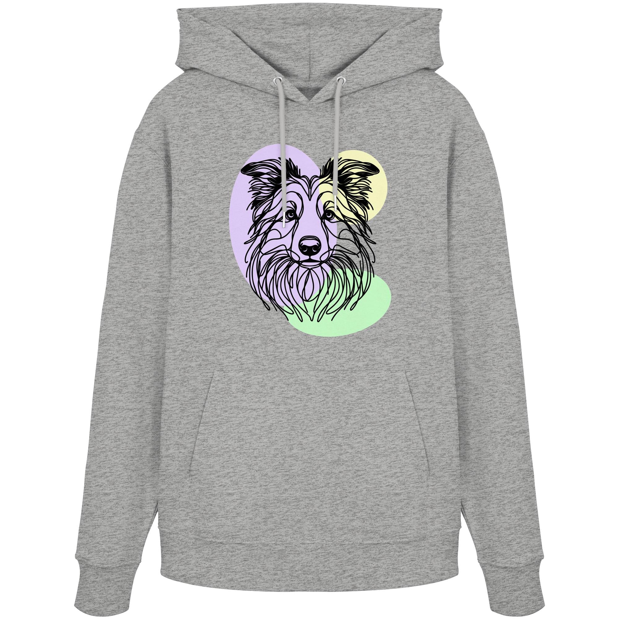 Line Art - Süßer Border Collie - Organic Hoodie