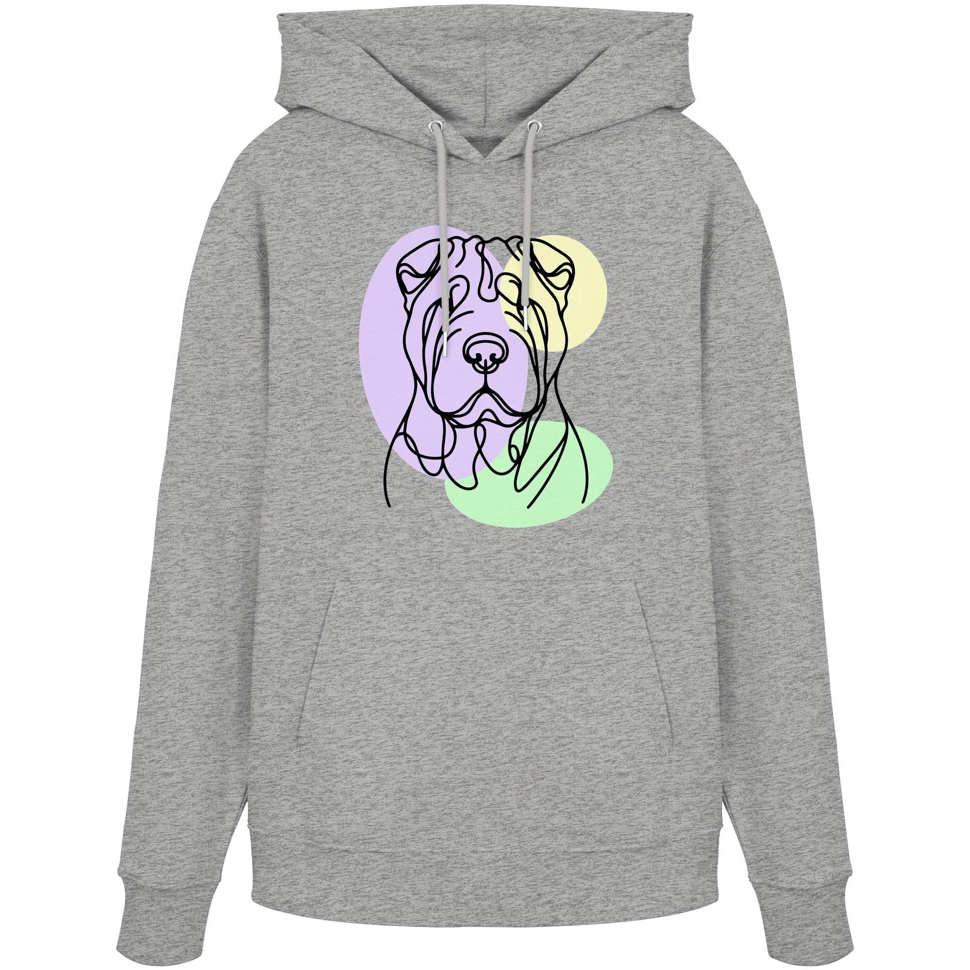 Line Art - Süßer Shar-Pei - Organic Hoodie