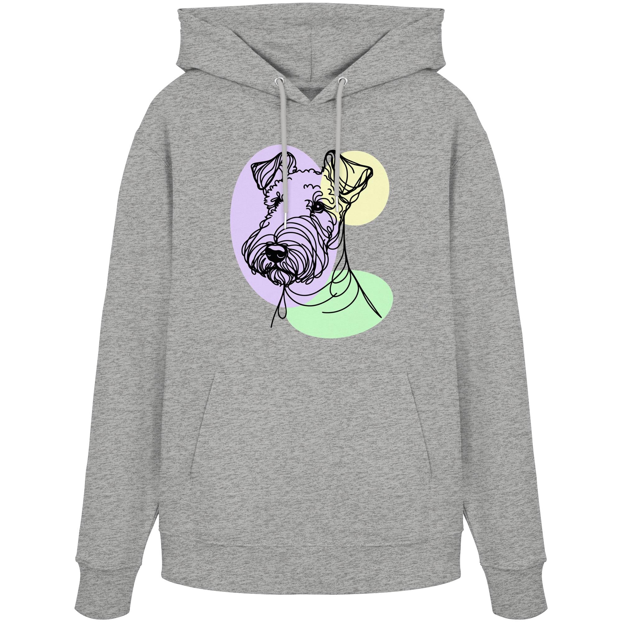 Line Art - Süßer Airedale Terrier - Organic Hoodie