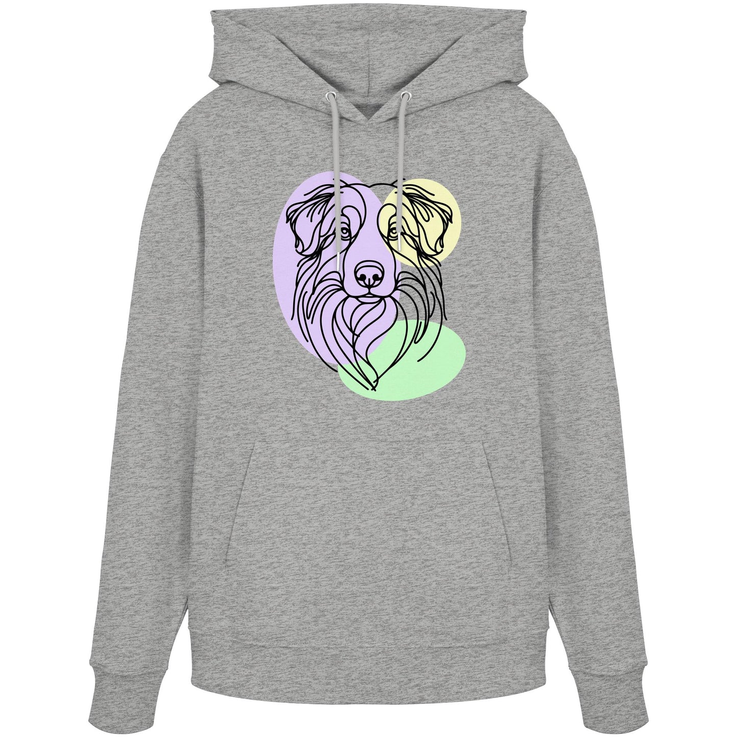 Line Art - Süßer Australian Shepherd - Organic Hoodie