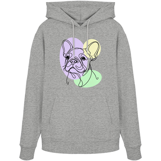 Line Art - Süße Französische Bulldogge - Organic Hoodie