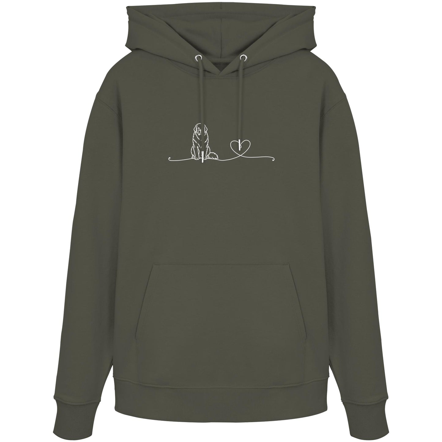 Line Art - Neufundländer mit Herz - Organic Hoodie