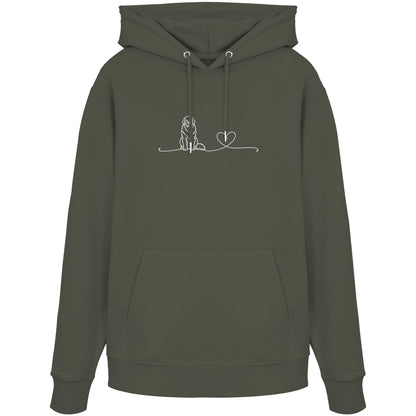 Line Art - Neufundländer mit Herz - Organic Hoodie