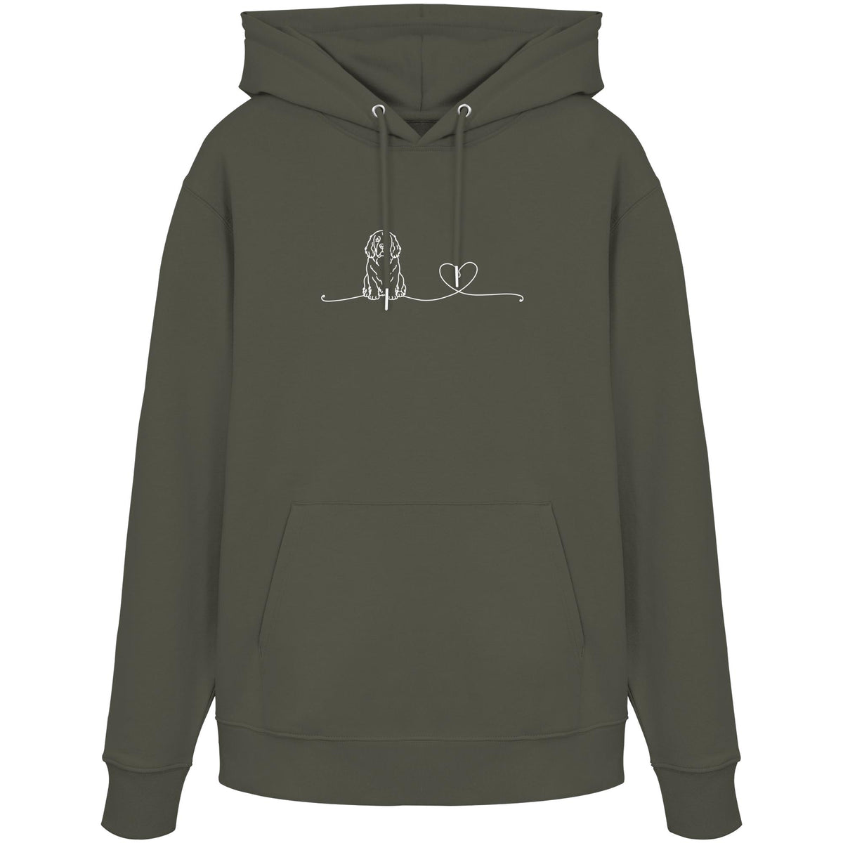 Line Art - Clumber Spaniel mit Herz - Organic Hoodie