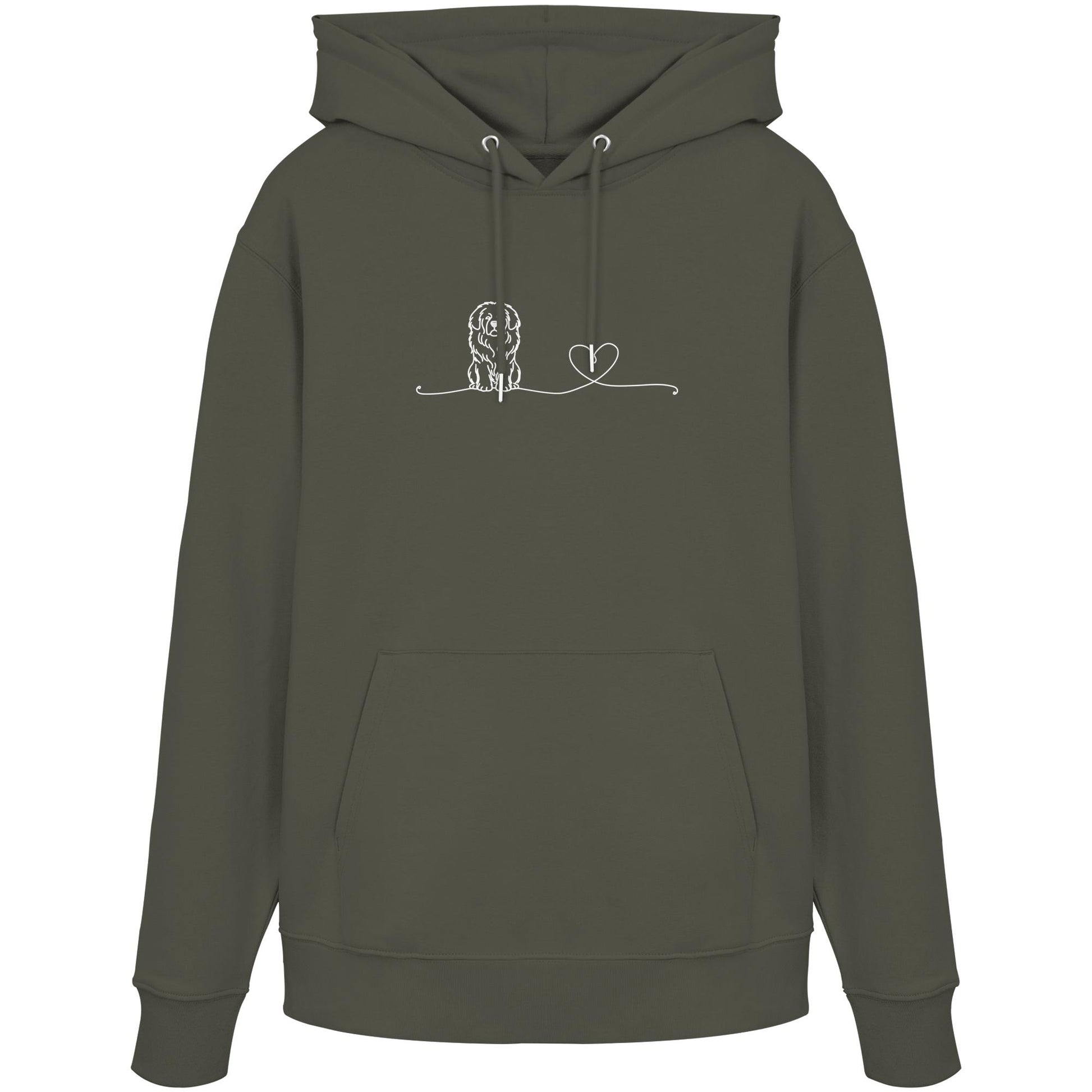 Line Art - Tibetdogge mit Herz - Organic Hoodie