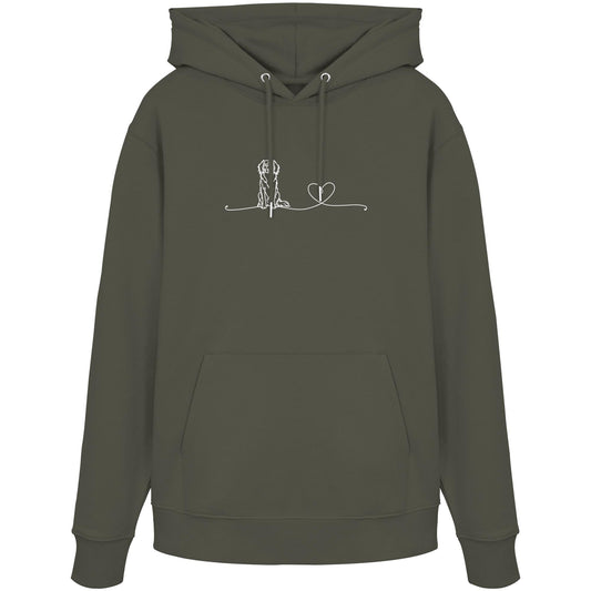 Line Art - Kooikerhondje mit Herz - Organic Hoodie