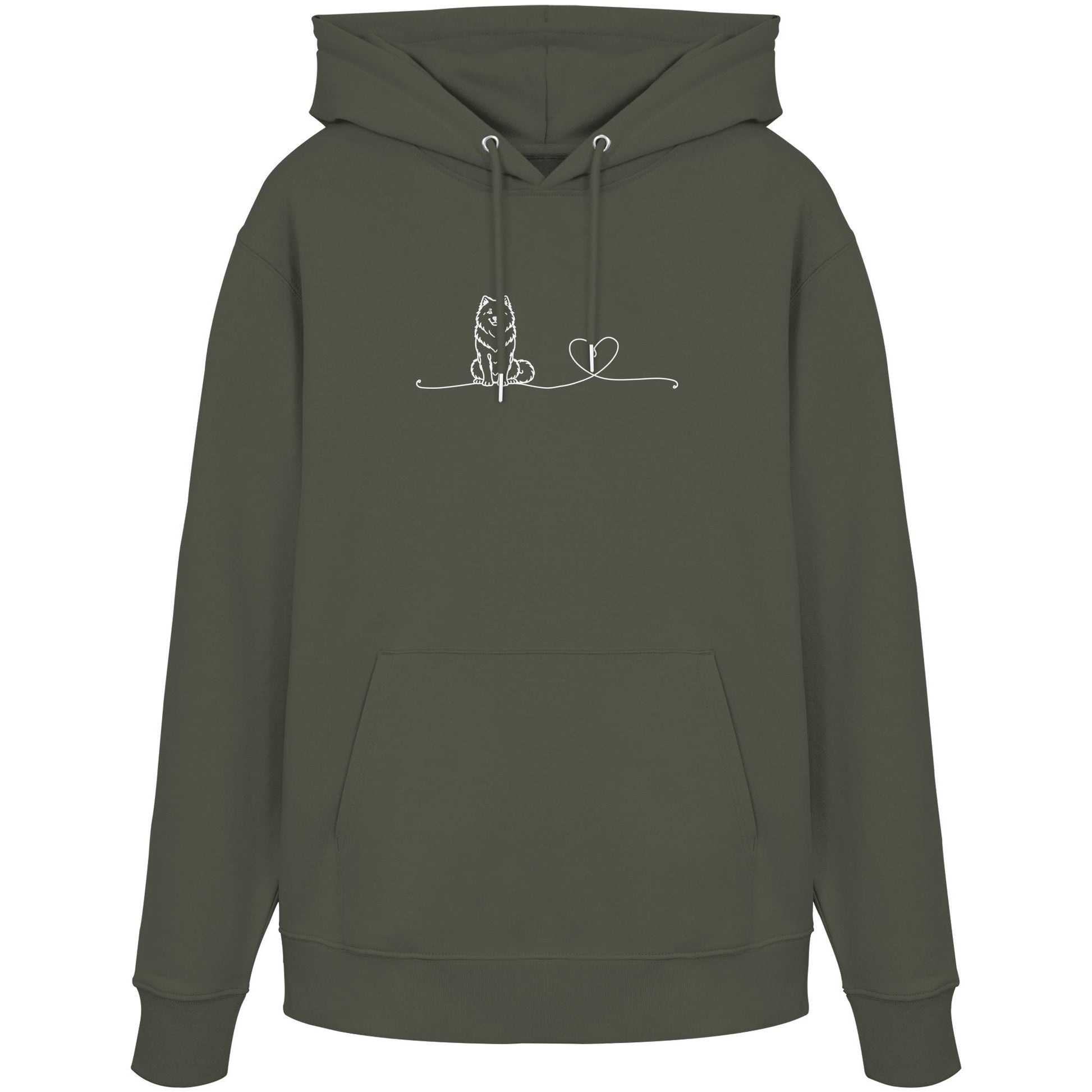 Line Art - Samojede mit Herz - Organic Hoodie