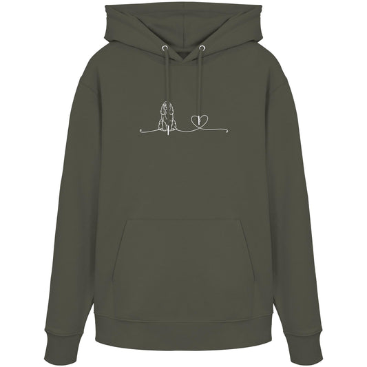 Line Art - American Cocker Spaniel mit Herz - Organic Hoodie