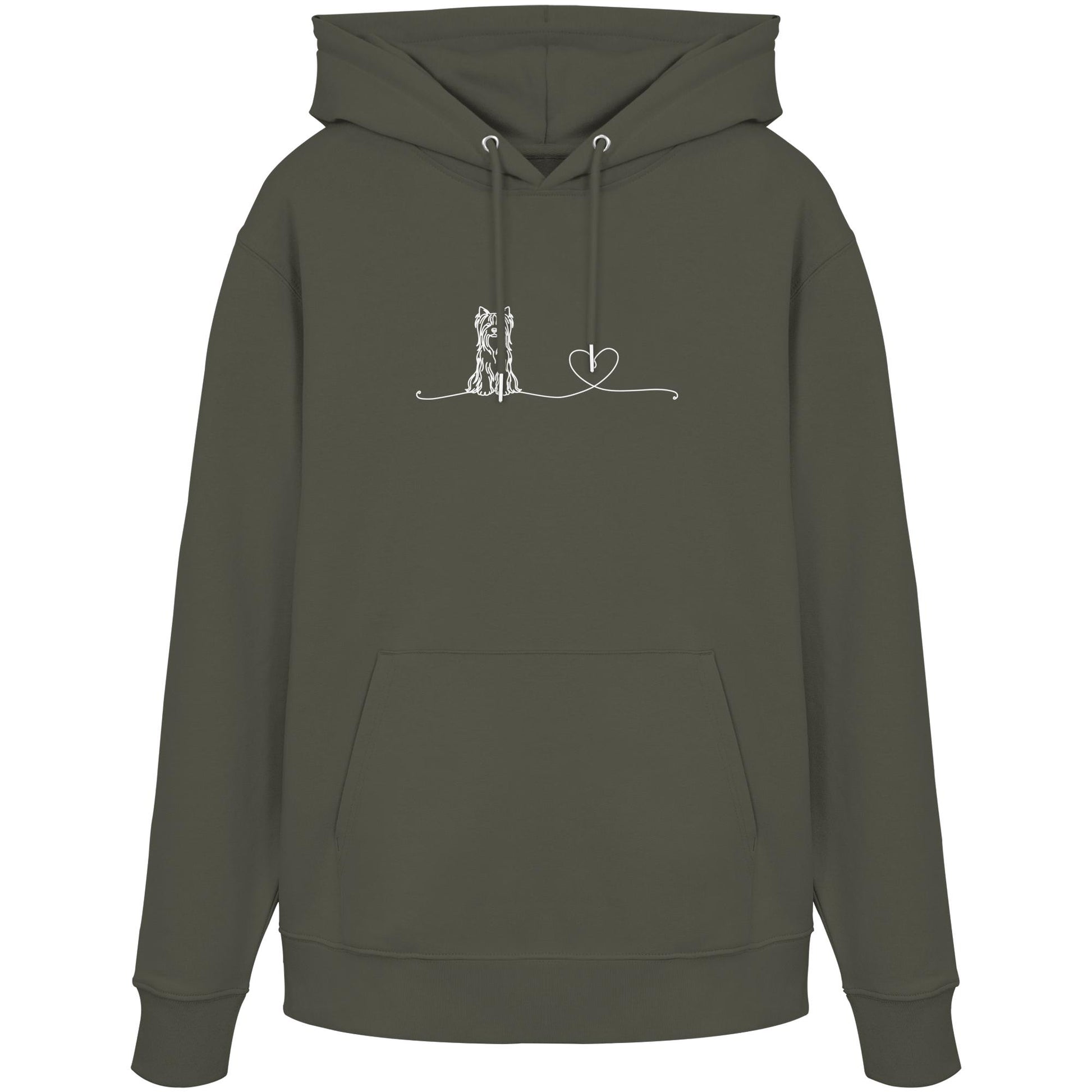 Line Art - Yorkshire Terrier mit Herz - Organic Hoodie
