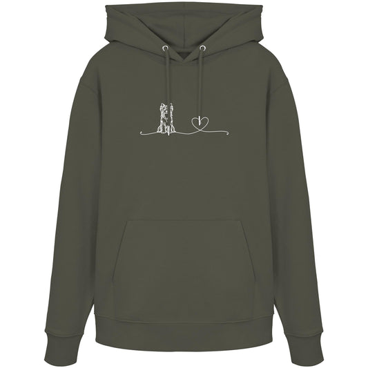 Line Art - Yorkshire Terrier mit Herz - Organic Hoodie
