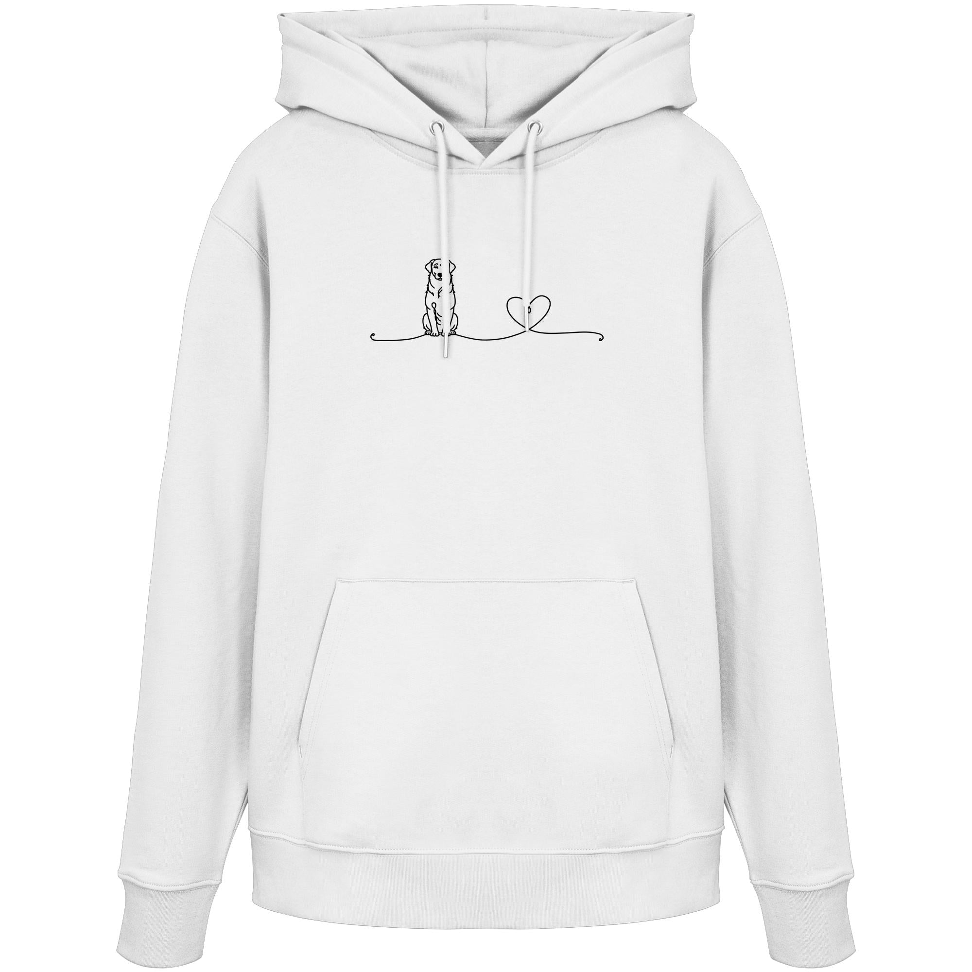 Line Art - Kuvasz mit Herz - Organic Hoodie