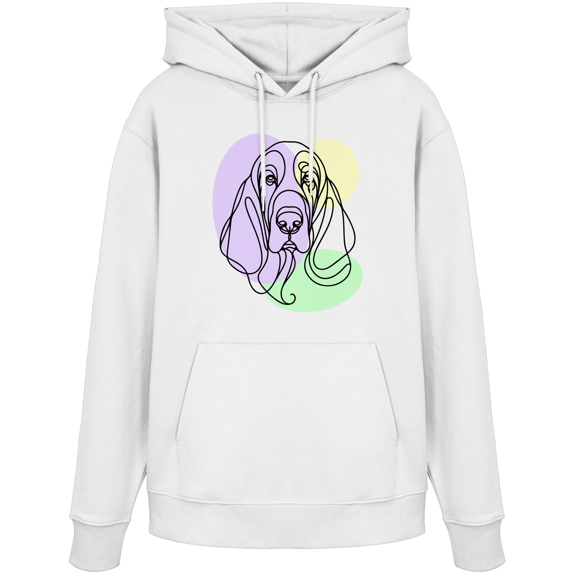 Line Art - Süßer Basset Hound - Organic Hoodie
