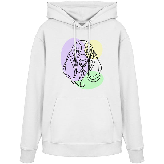 Line Art - Süßer Basset Hound - Organic Hoodie
