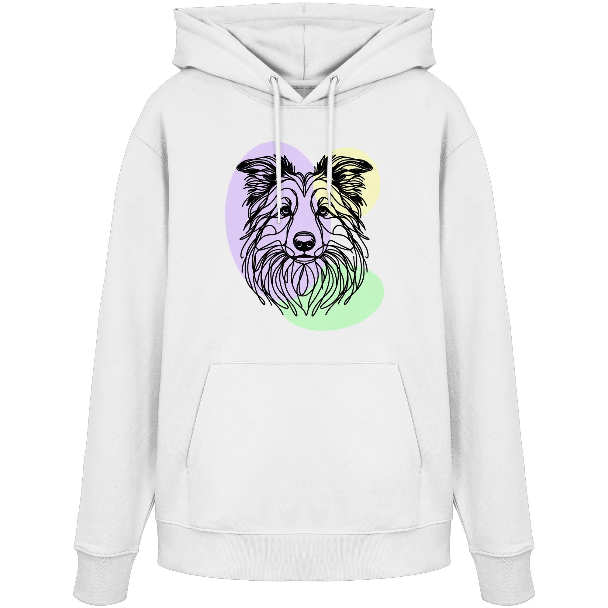 Line Art - Süßer Border Collie - Organic Hoodie