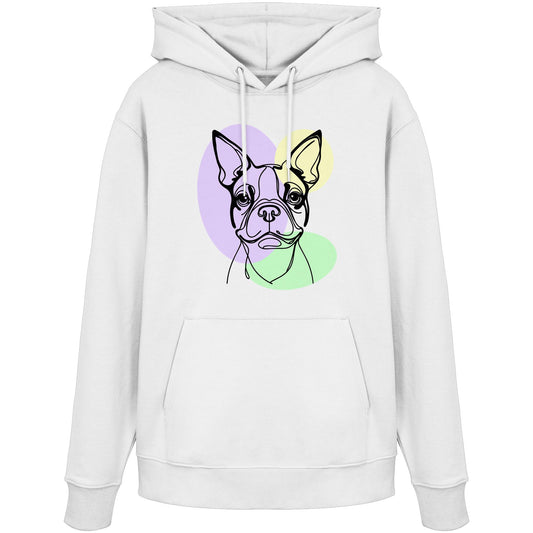 Line Art - Süßer Boston Terrier - Organic Hoodie