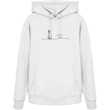 Line Art - Boxer mit Herz - Organic Hoodie