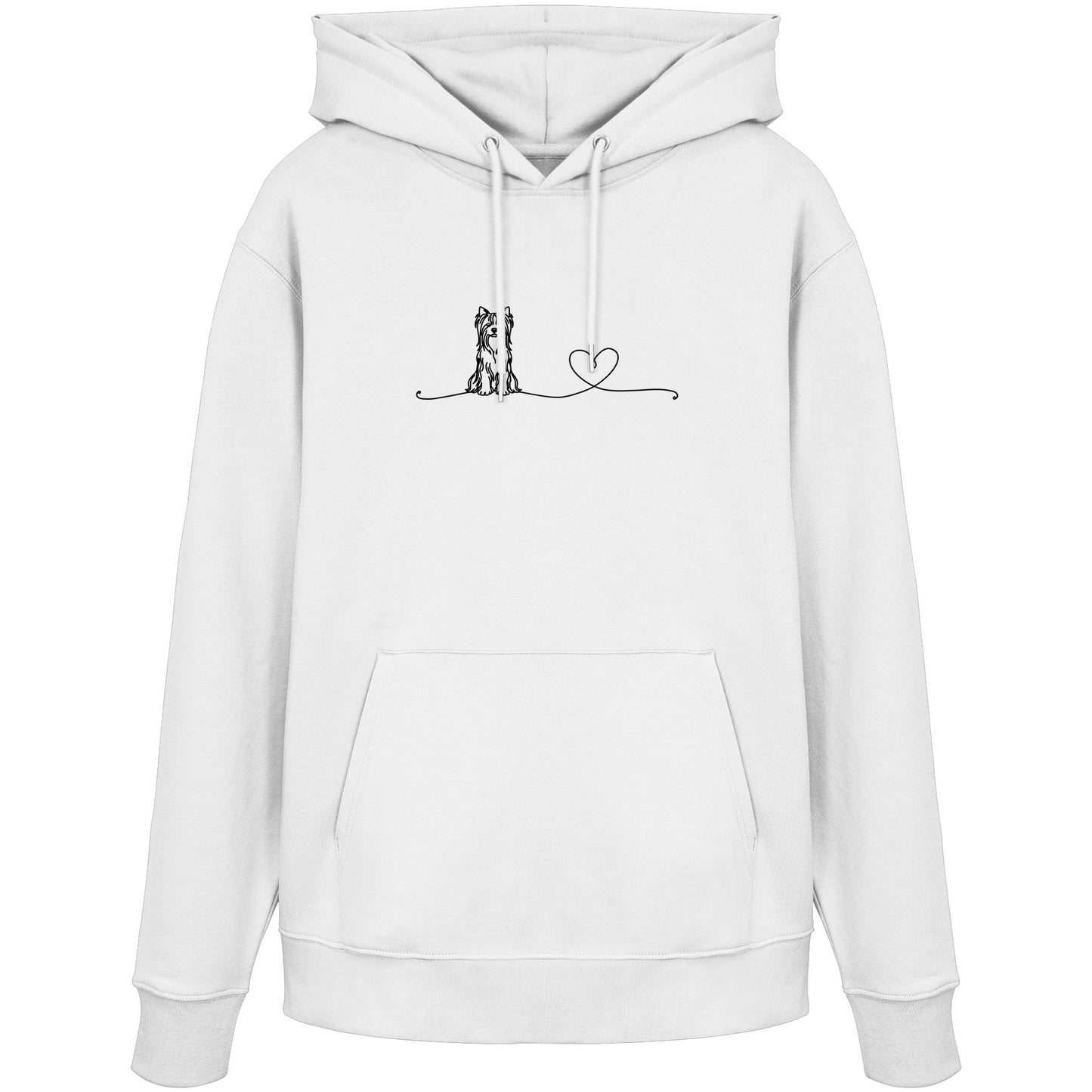 Line Art - Yorkshire Terrier mit Herz - Organic Hoodie