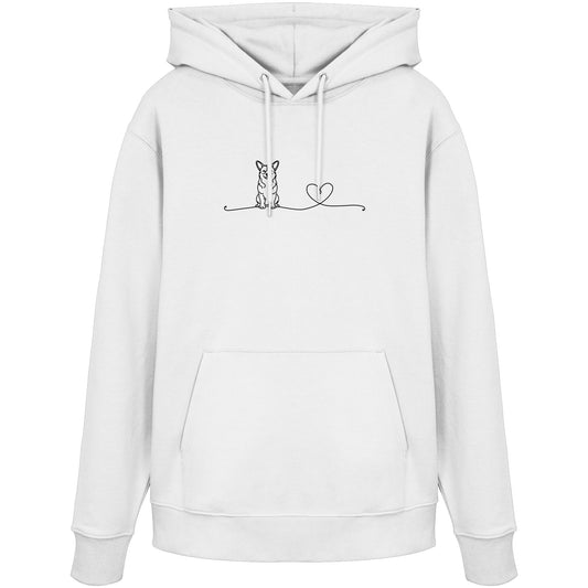 Line Art - Corgi mit Herz - Organic Hoodie