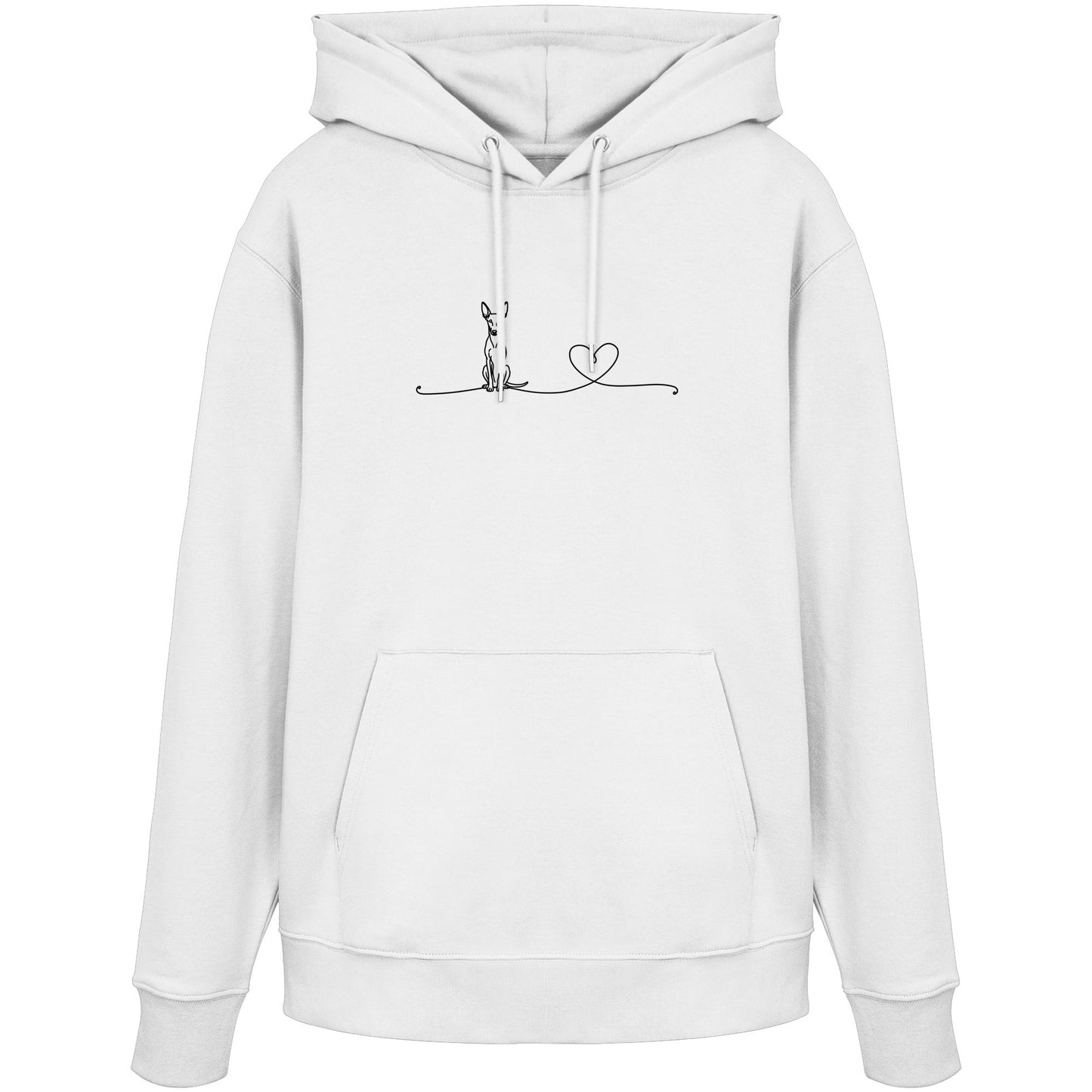 Line Art - Podenco mit Herz - Organic Hoodie