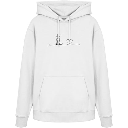 Line Art - Vizsla mit Herz - Organic Hoodie