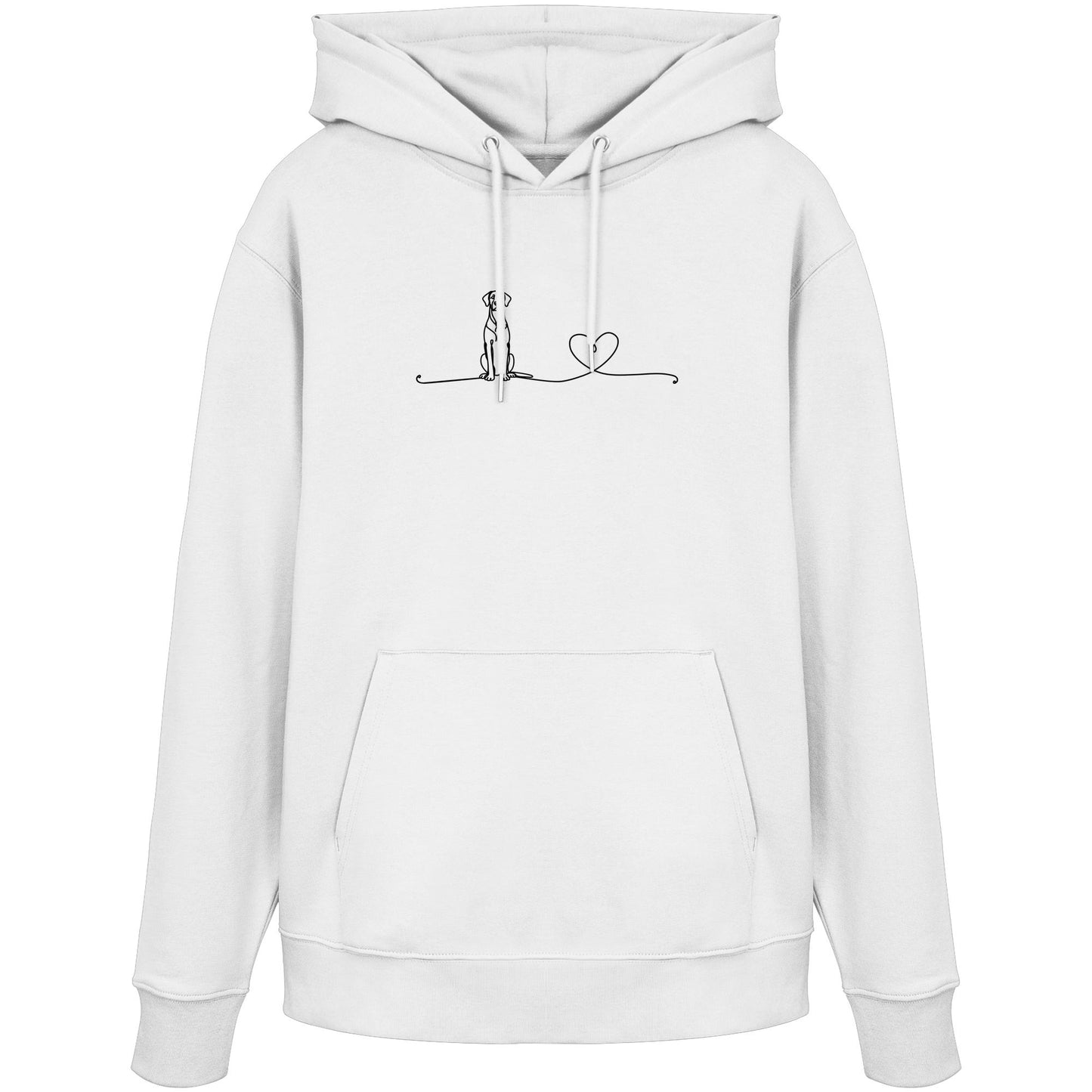 Line Art - Deutsche Dogge mit Herz - Organic Hoodie
