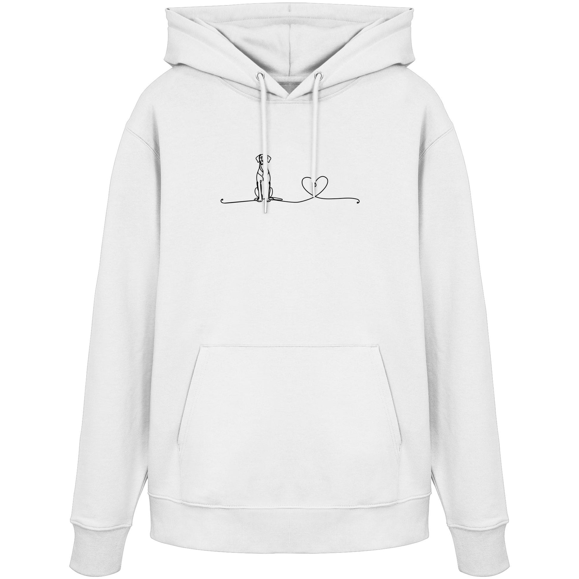 Line Art - Deutsche Dogge mit Herz - Organic Hoodie