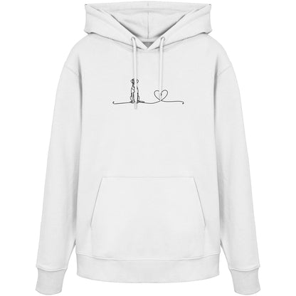 Line Art - Deutsche Dogge mit Herz - Organic Hoodie