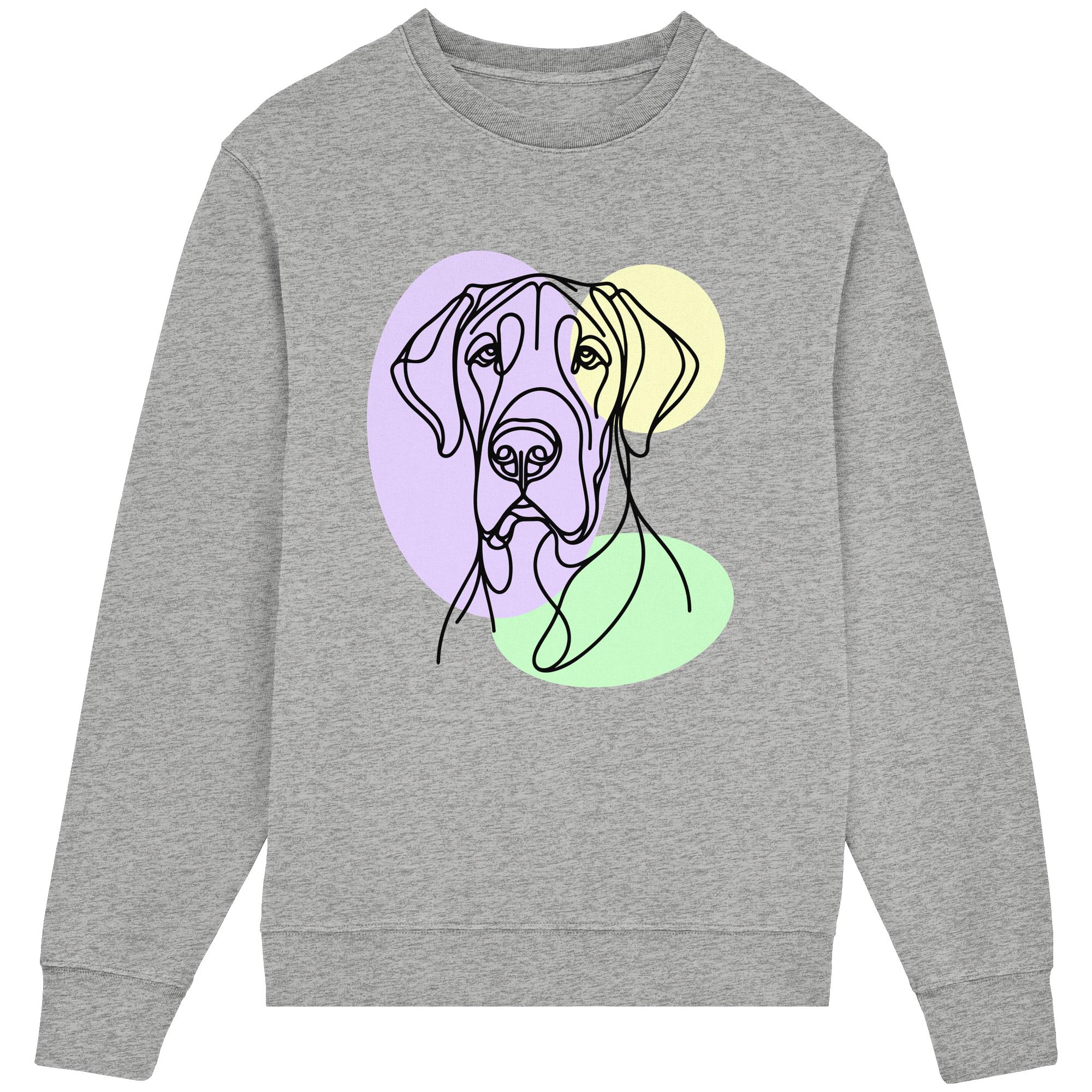 Line Art - Süße Deutsche Dogge - Organic Lightweight Sweatshirt