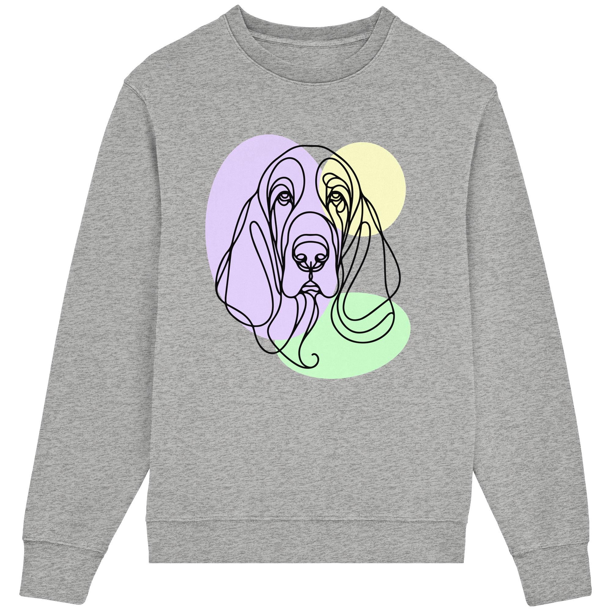 Line Art - Süßer Basset Hound - Organic Lightweight Sweatshirt